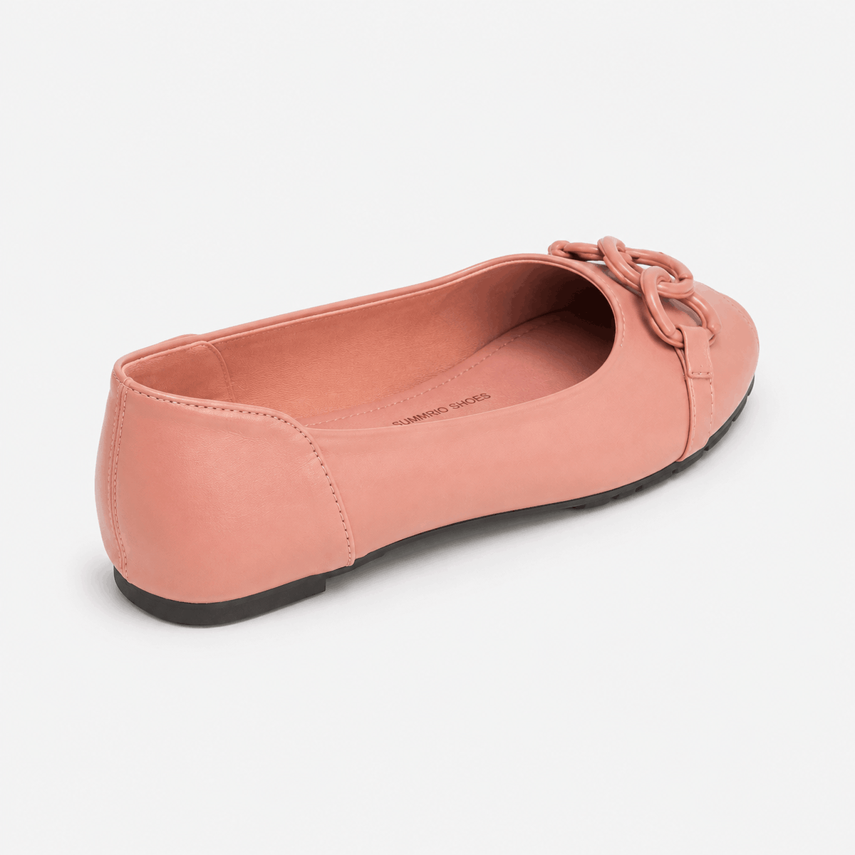 Peach Chain Ballet Flats in Peach - view 4