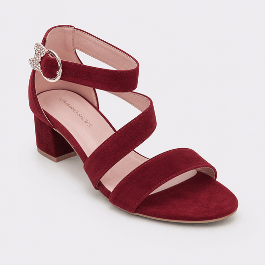 Ruby Patent T-Strap Heels in Ruby Red - view 1