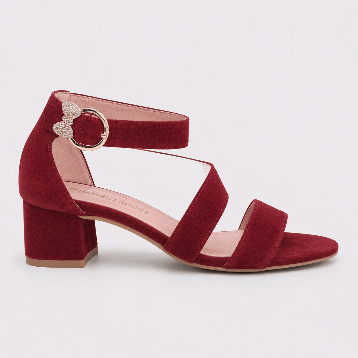 Ruby Patent T-Strap Heels in Ruby Red - view 2