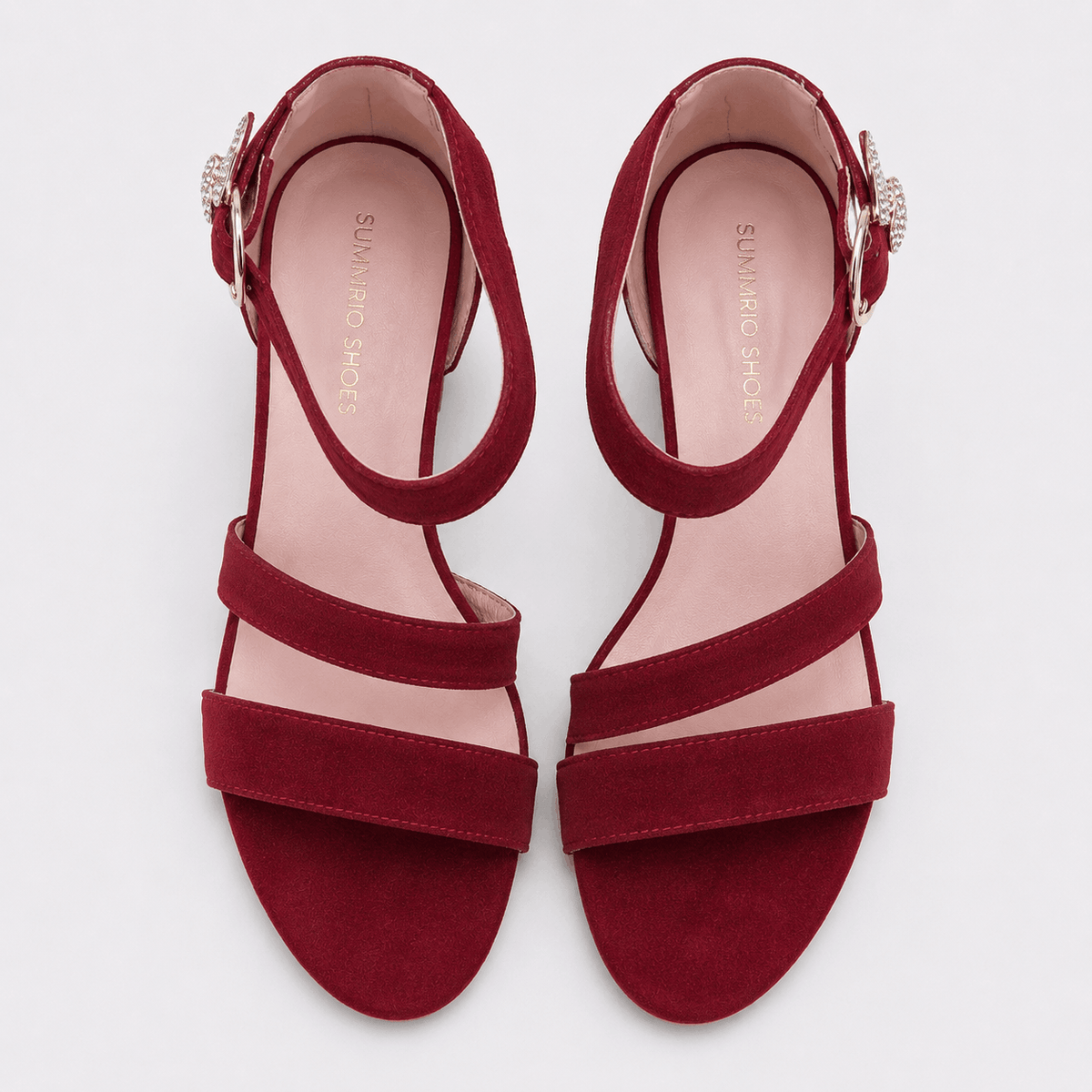 Ruby Patent T-Strap Heels in Ruby Red - view 3