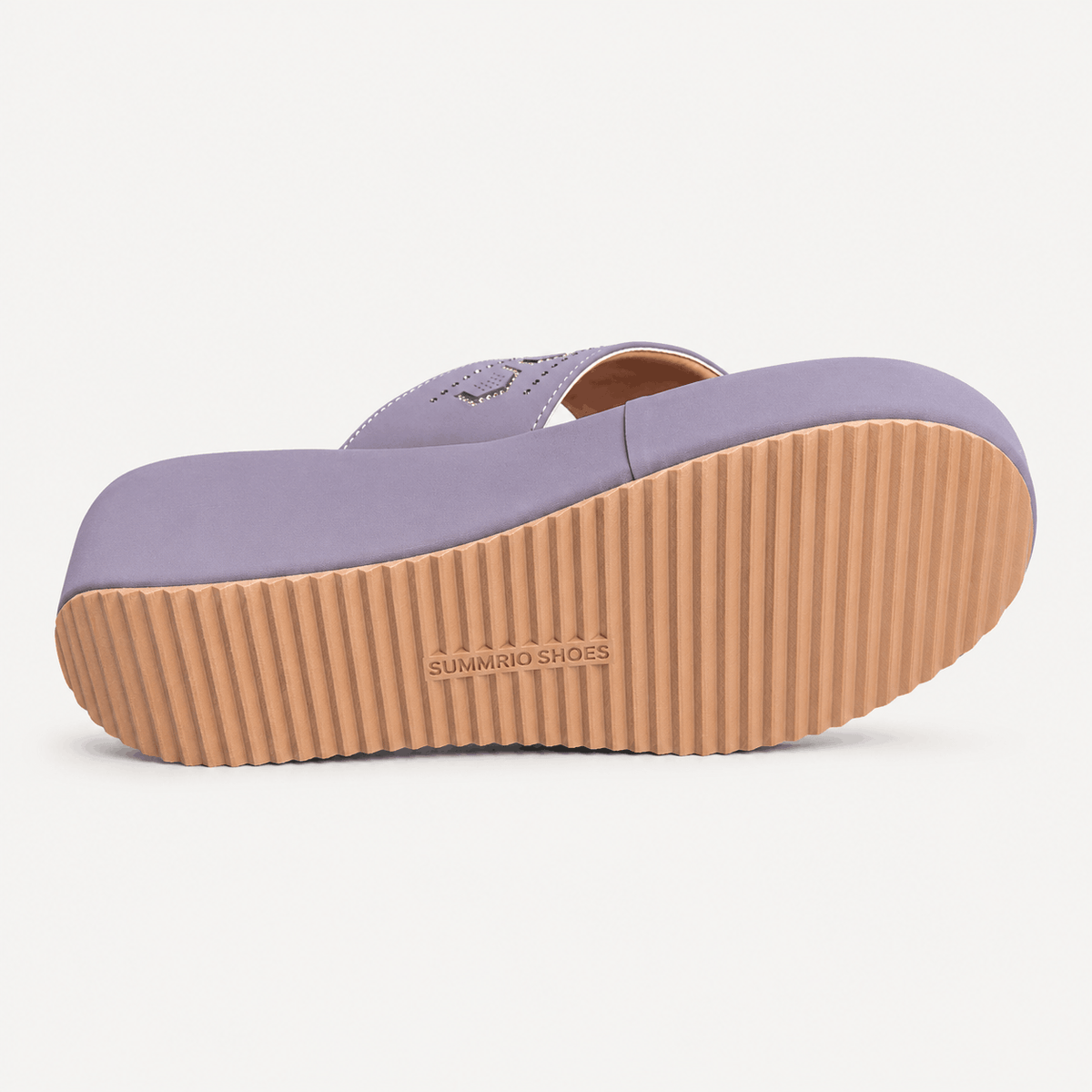 Lilac Crossband Wedge Slides in Lilac - view 3