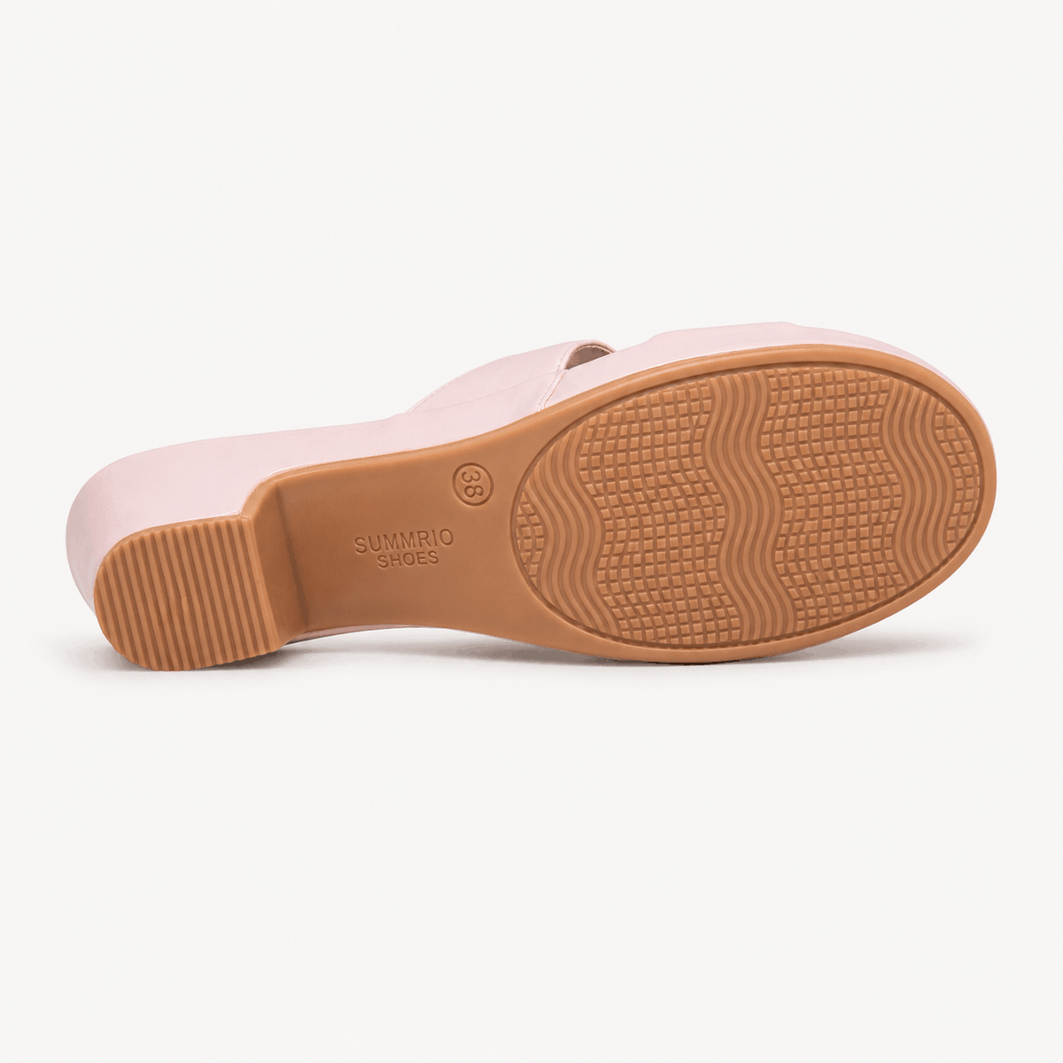 Blush Buckle Mule Heels in Blush Pink - view 5