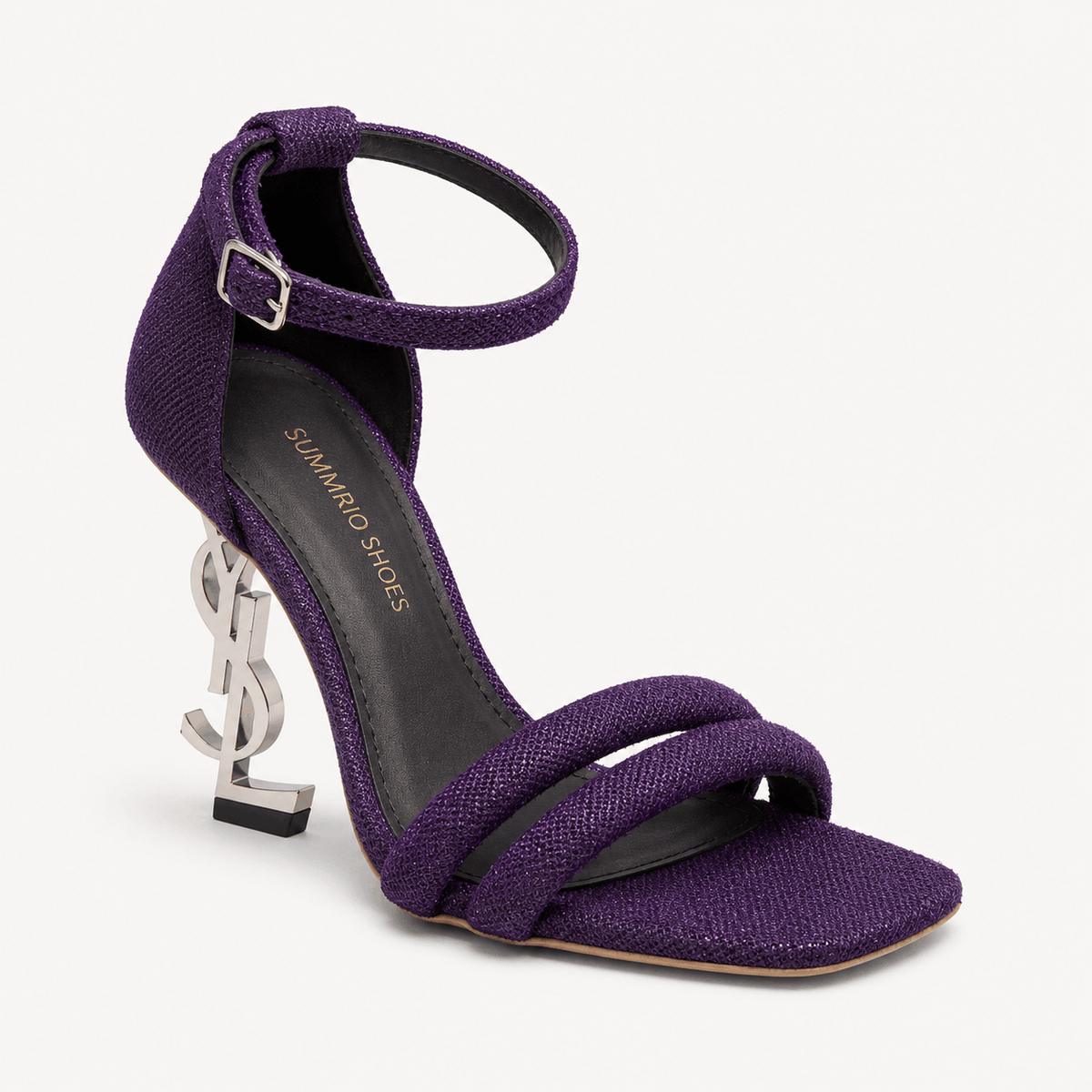 Plum Tie-Up Heel Sandals in Plum - view 1