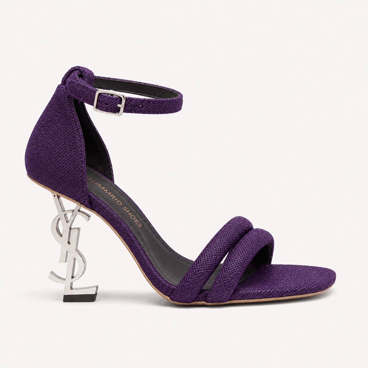 Plum Tie-Up Heel Sandals in Plum - view 2