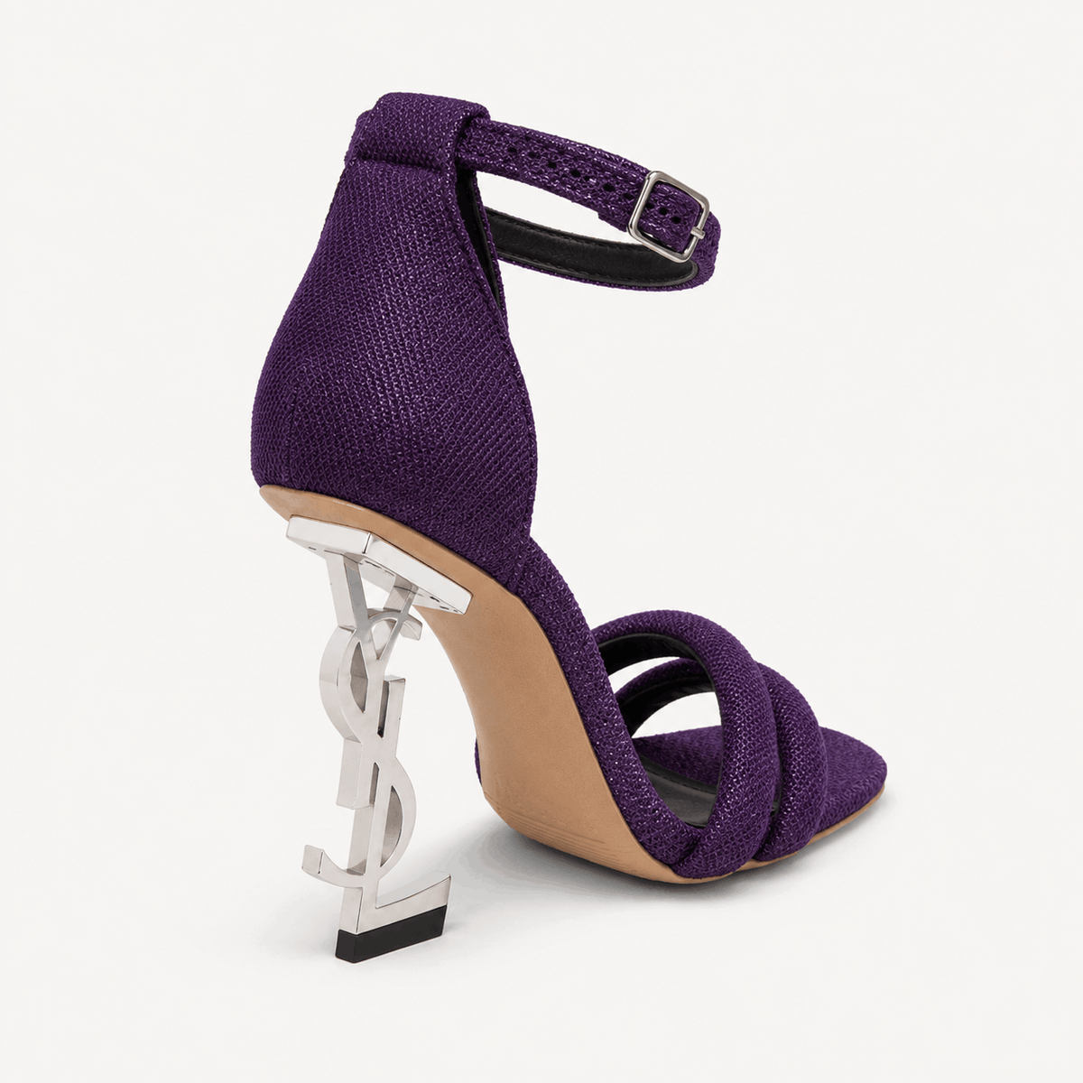Plum Tie-Up Heel Sandals in Plum - view 3