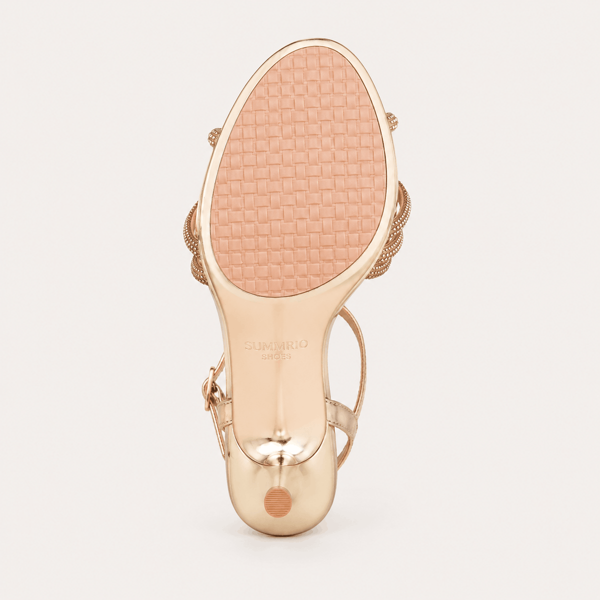 Nude Crystal Slingback Heels in Nude Beige - view 5