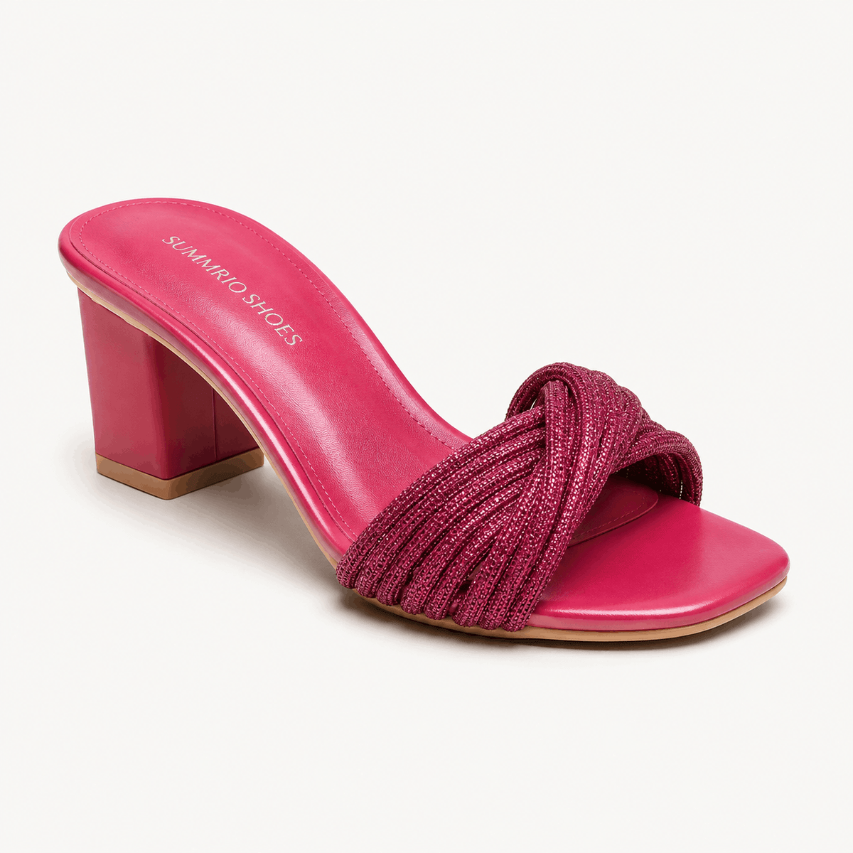 Raspberry Draped Heels in Raspberry Pink - view 1