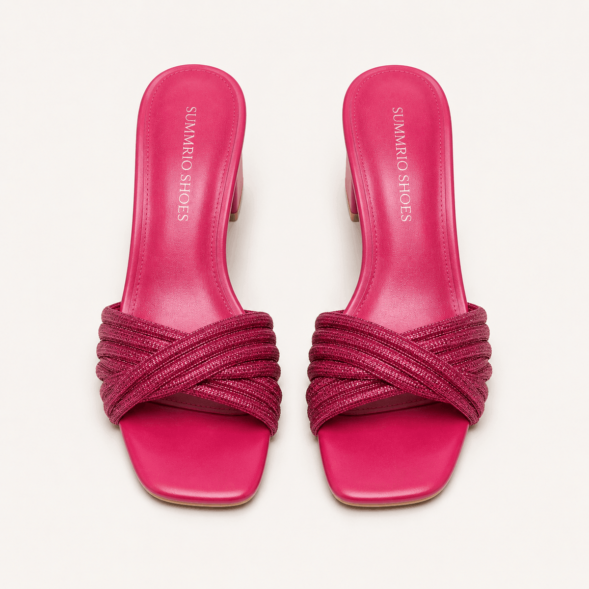 Raspberry Draped Heels in Raspberry Pink - view 3