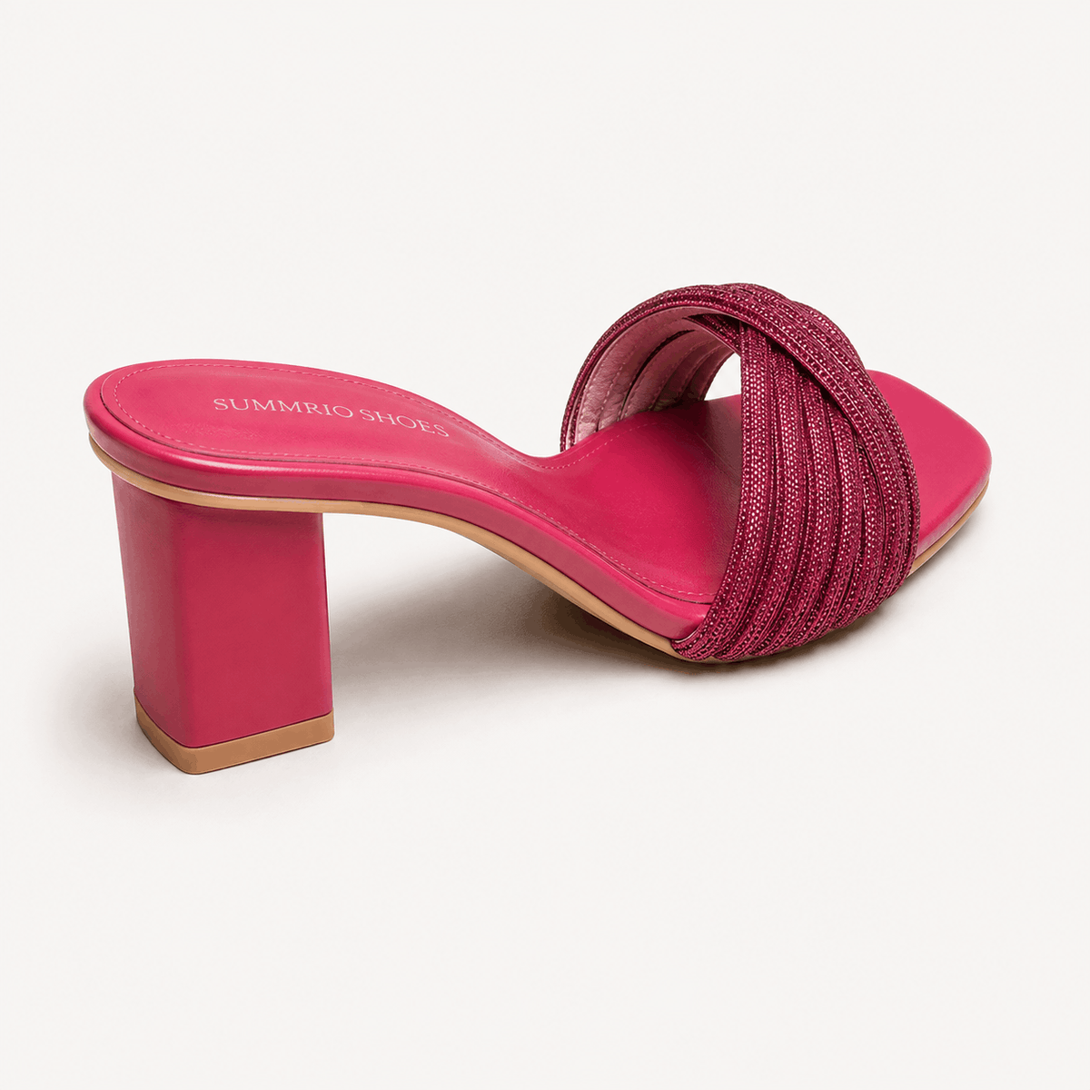 Raspberry Draped Heels in Raspberry Pink - view 4