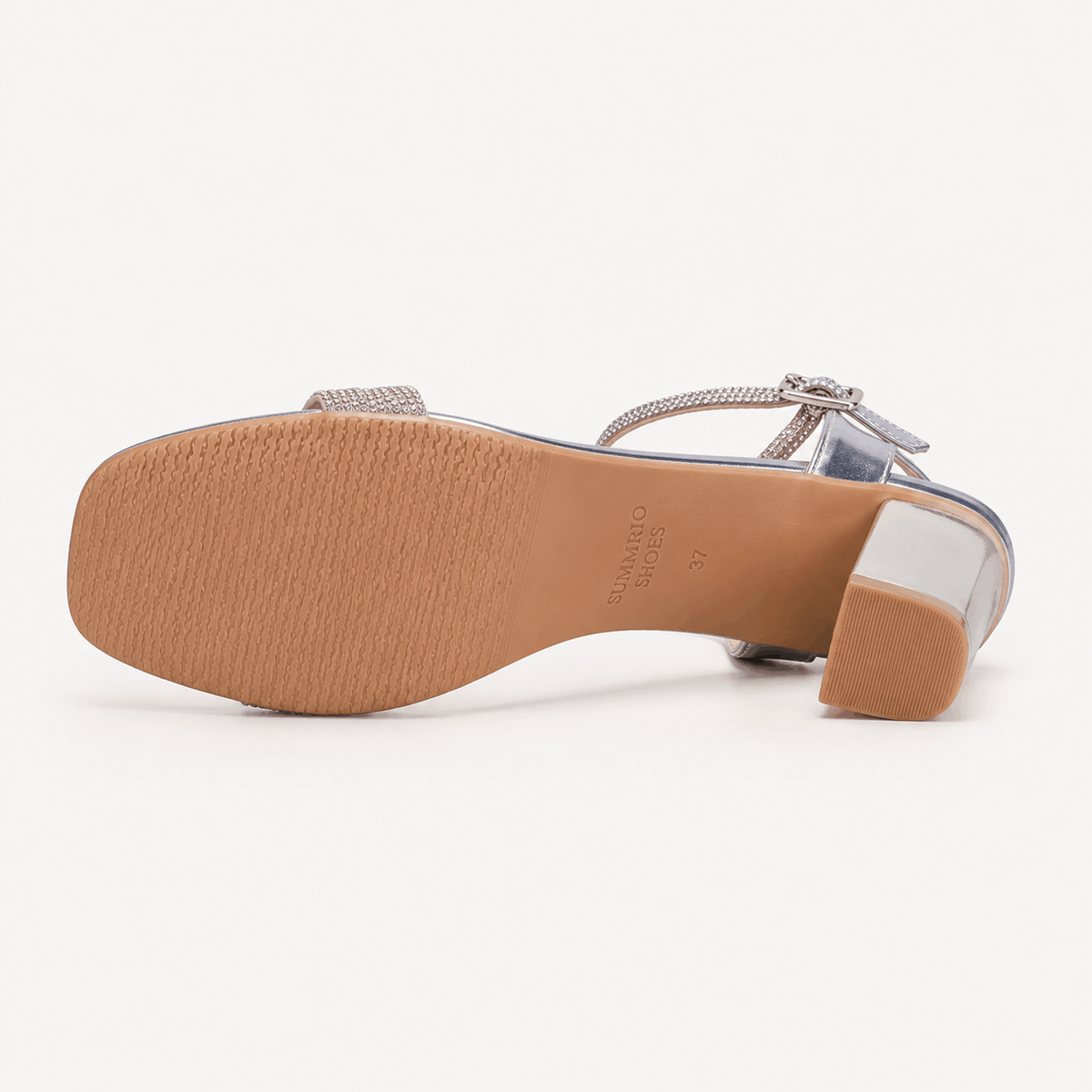 Nude Crystal Bow Heels in Nude Beige - view 5