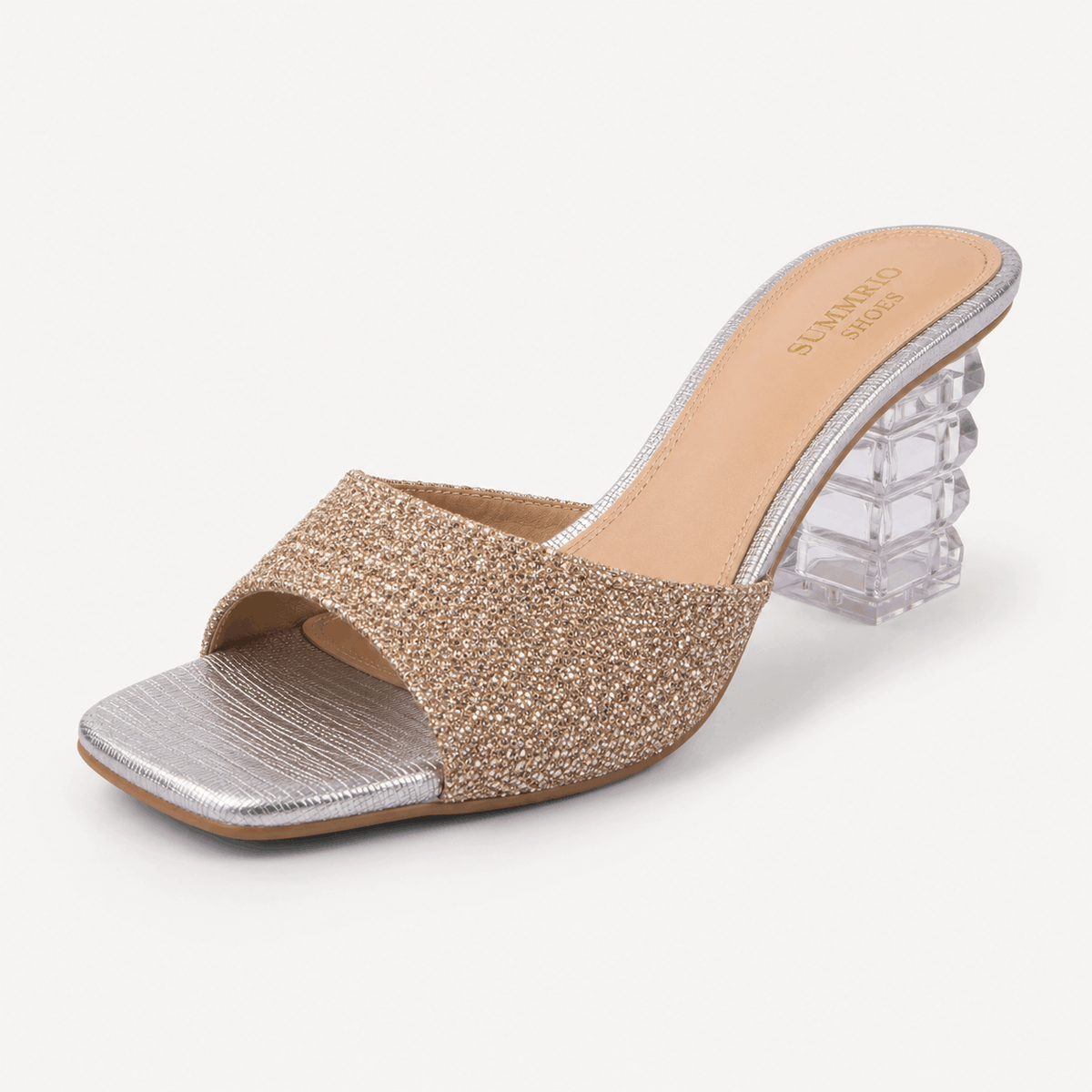Champagne Glitter Slingbacks in Champagne Gold - view 1