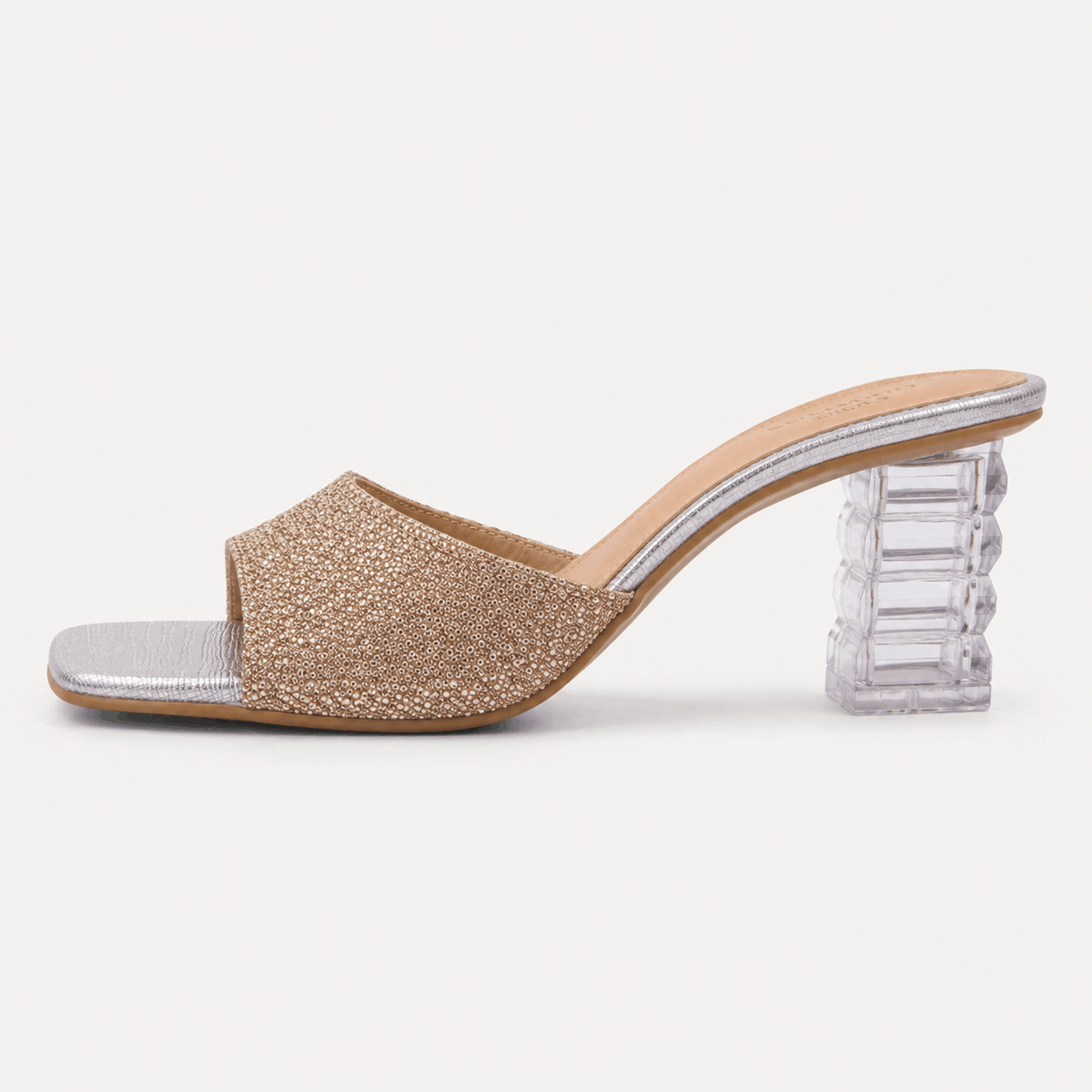 Champagne Glitter Slingbacks in Champagne Gold - view 2