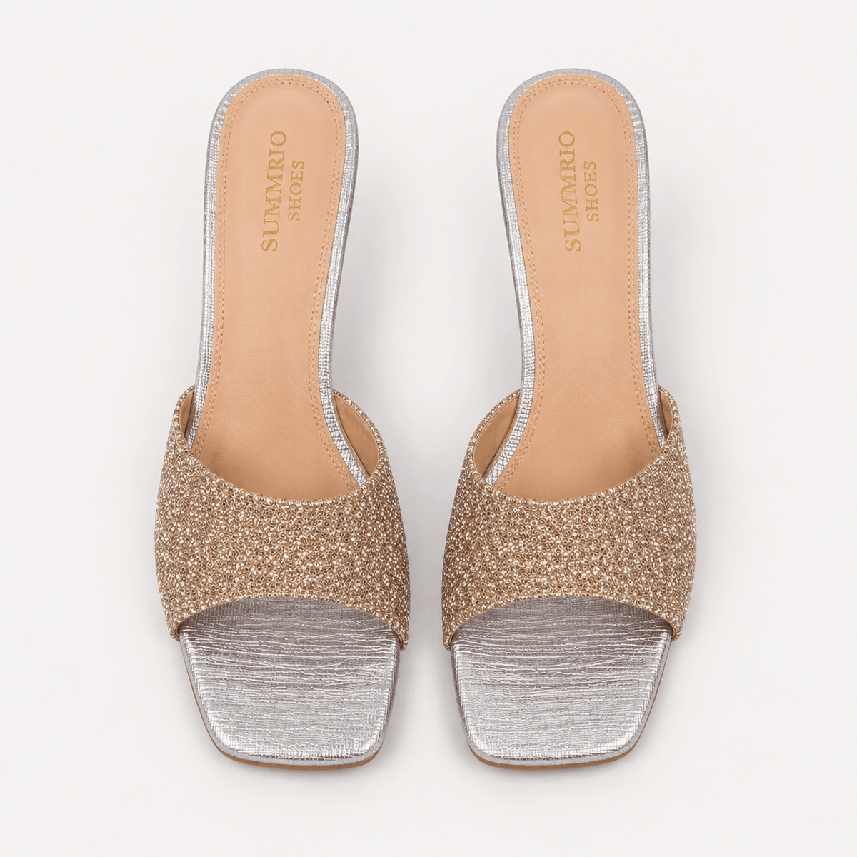 Champagne Glitter Slingbacks in Champagne Gold - view 3