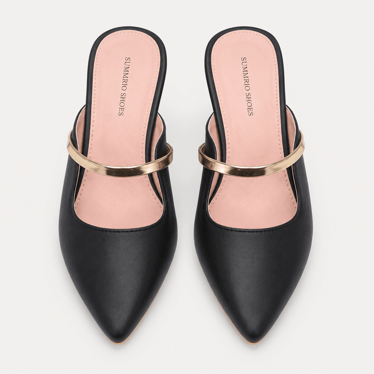 Black Pointed Slingback Heels in Black - view 3
