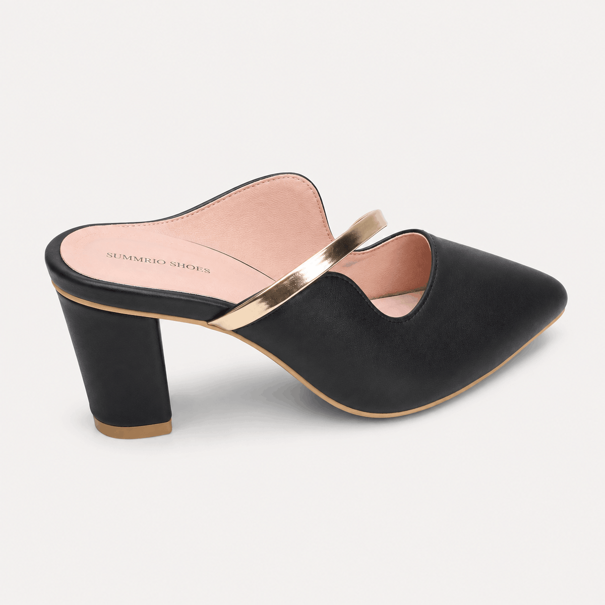 Black Pointed Slingback Heels in Black - view 4