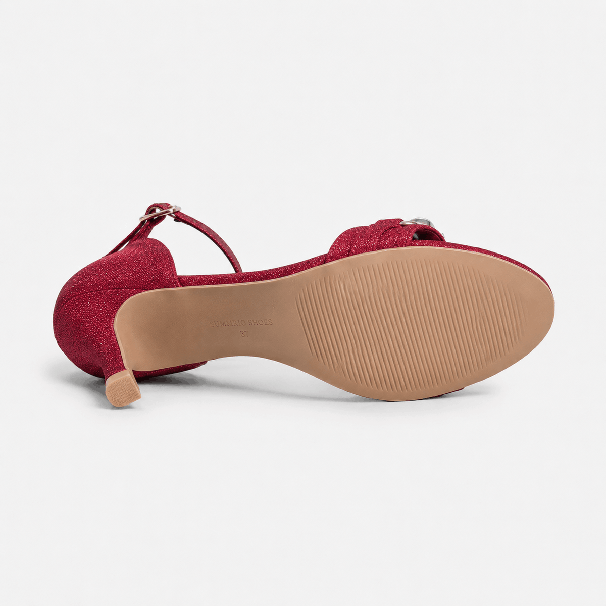 Red Jewel Accent Heels in Red - view 5