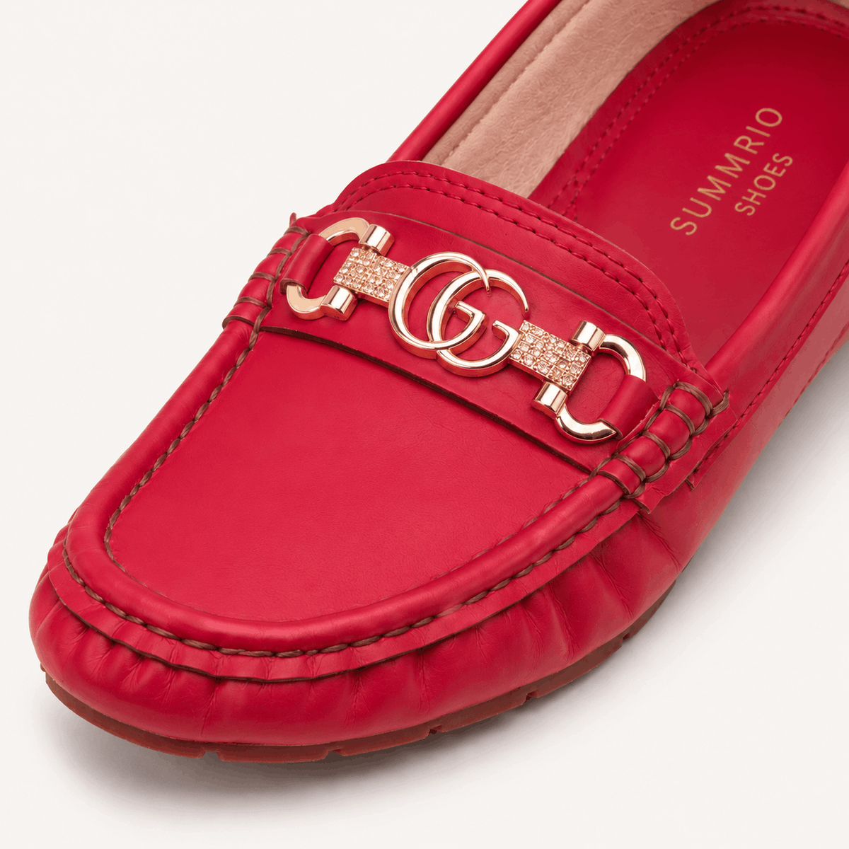 Scarlet Bit Detail Mules in Scarlet Red - view 6