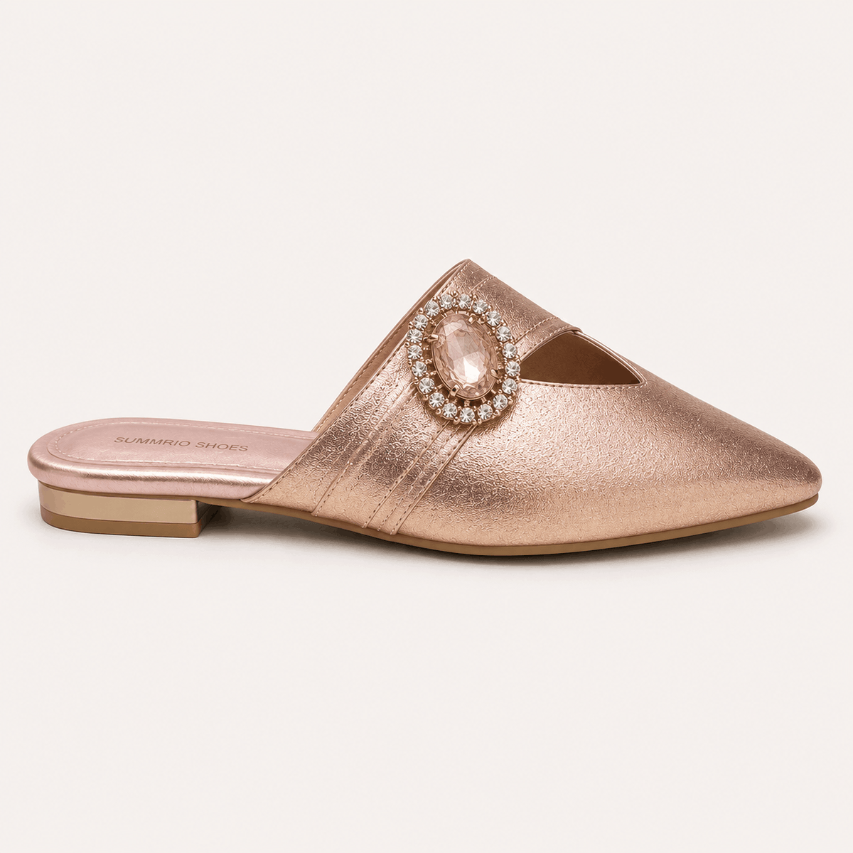 Pearl Pointed Mules in Pearl Beige - view 2