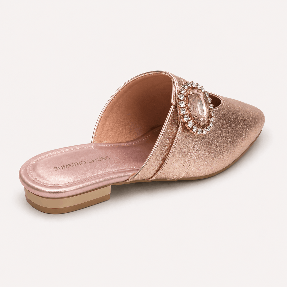 Pearl Pointed Mules in Pearl Beige - view 4